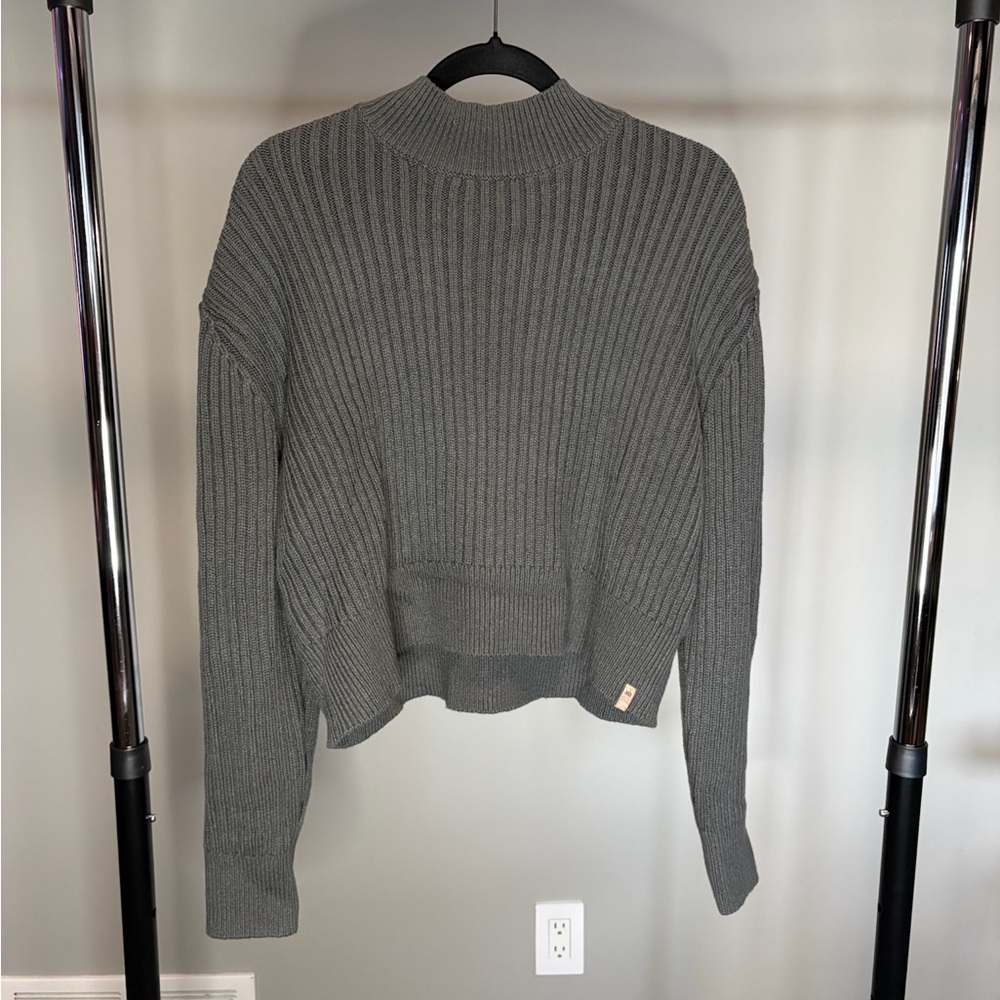 Gray Ribbed Women's Sweater